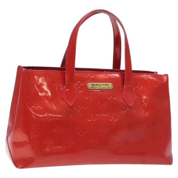 LOUIS VUITTON Monogram Vernis Wilshire PM Hand Bag Rose Pop M93643 Auth 115283 - Picture 1 of 16